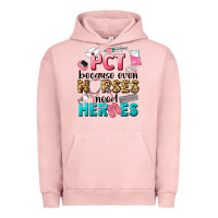 Pigment Salmon pct because nurses need heroes Urban Hoodie - LillyAllenDesigns