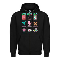 Black nurse god says i am  nurse elements Zipper Hoodie - AdoDesignShop