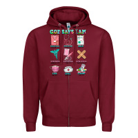 Burgundy nurse god says i am  nurse elements Zipper Hoodie - AdoDesignShop