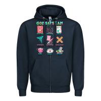 Navy nurse god says i am  nurse elements Zipper Hoodie - AdoDesignShop