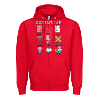 Red nurse god says i am  nurse elements Zipper Hoodie - AdoDesignShop