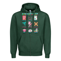 Sports Green nurse god says i am  nurse elements Zipper Hoodie - AdoDesignShop