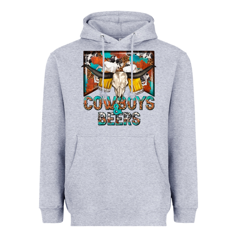 Cowboys And Beers Heavyweight Hoodie by NancyCooperArtShop | Teevron