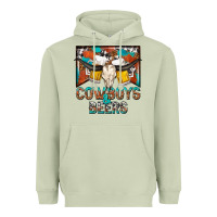 Matcha cowboys and beers Heavyweight Hoodie - NancyCooperArtShop