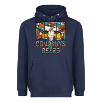 Navy cowboys and beers Heavyweight Hoodie - NancyCooperArtShop