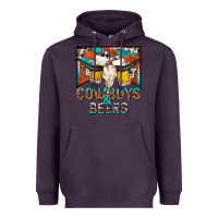 Plum cowboys and beers Heavyweight Hoodie - NancyCooperArtShop