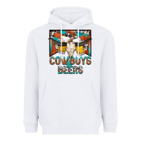 White cowboys and beers Heavyweight Hoodie - NancyCooperArtShop
