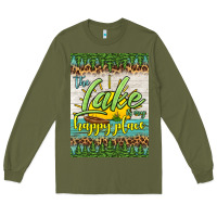 Army Green the lake is my happy place air freshener Long Sleeve Tee - HRA Design Shop