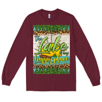 Burgundy the lake is my happy place air freshener Long Sleeve Tee - HRA Design Shop