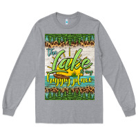 Heather Grey the lake is my happy place air freshener Long Sleeve Tee - HRA Design Shop