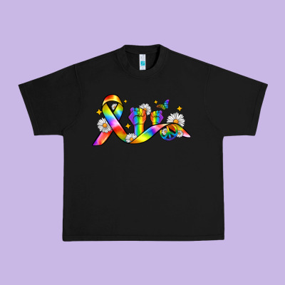 Pride Ribbon Urban Heavy Tee Designed By Zillion Design Studio