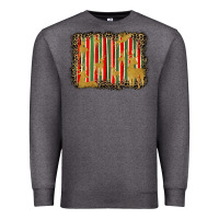 Charcoal Heather christmas reindeers leopard background Premium Sweatshirt - BarkalooDesign