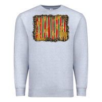 Heather Grey christmas reindeers leopard background Premium Sweatshirt - BarkalooDesign