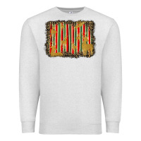 Oatmeal Heather christmas reindeers leopard background Premium Sweatshirt - BarkalooDesign