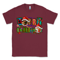 Burgundy merry christmas gnomies Classic Tee - FaDigitalArtStudio