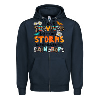 Navy i have survived to may storms to be bothered by ra Zipper Hoodie - AdoDesignShop