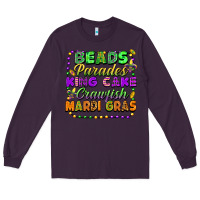 Plum beads parades king cake crawfish mardi gras Long Sleeve Tee - FaDigitalArtStudio