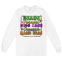 White beads parades king cake crawfish mardi gras Long Sleeve Tee - FaDigitalArtStudio