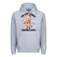 Heather Grey out here looking tamalicious christmas tamale Premium Hoodie - MaliasSmallBusiness