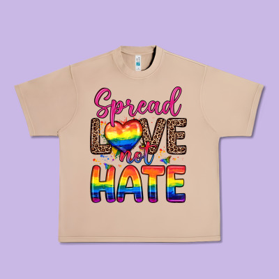 Spread Love Not Hate Urban Heavy Tee Designed By Zillion Design Studio