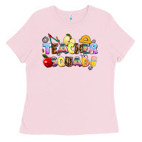 Bubblegum Pink teacher squad Ladies Tee - AdoDesignShop