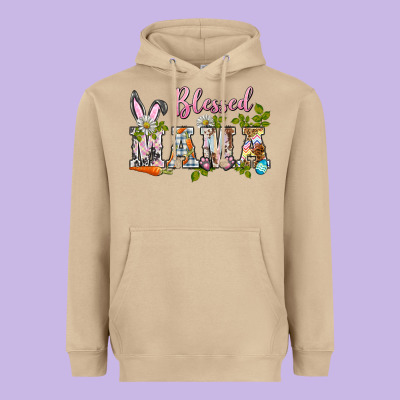 Blessed Mama Easter Heavyweight Hoodie Designed By Barkaloodesign