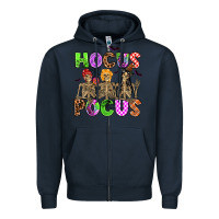 Navy hocus pocus skeleton Zipper Hoodie - AdoDesignShop