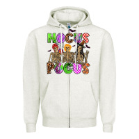 Oatmeal Heather hocus pocus skeleton Zipper Hoodie - AdoDesignShop