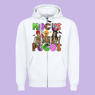 Hocus Pocus Skeleton Zipper Hoodie Designed By Adodesignshop