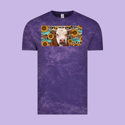 Vintage Tee Heifer With Sunflower And Serape