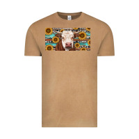 Vintage Camel Heifer With Sunflower And Serape Vintage Tee - RanaPortraitStore