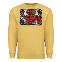Antique Gold Christmas red plaid background Premium Sweatshirt - BarkalooDesign