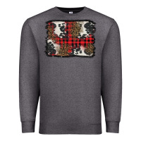 Charcoal Heather Christmas red plaid background Premium Sweatshirt - BarkalooDesign