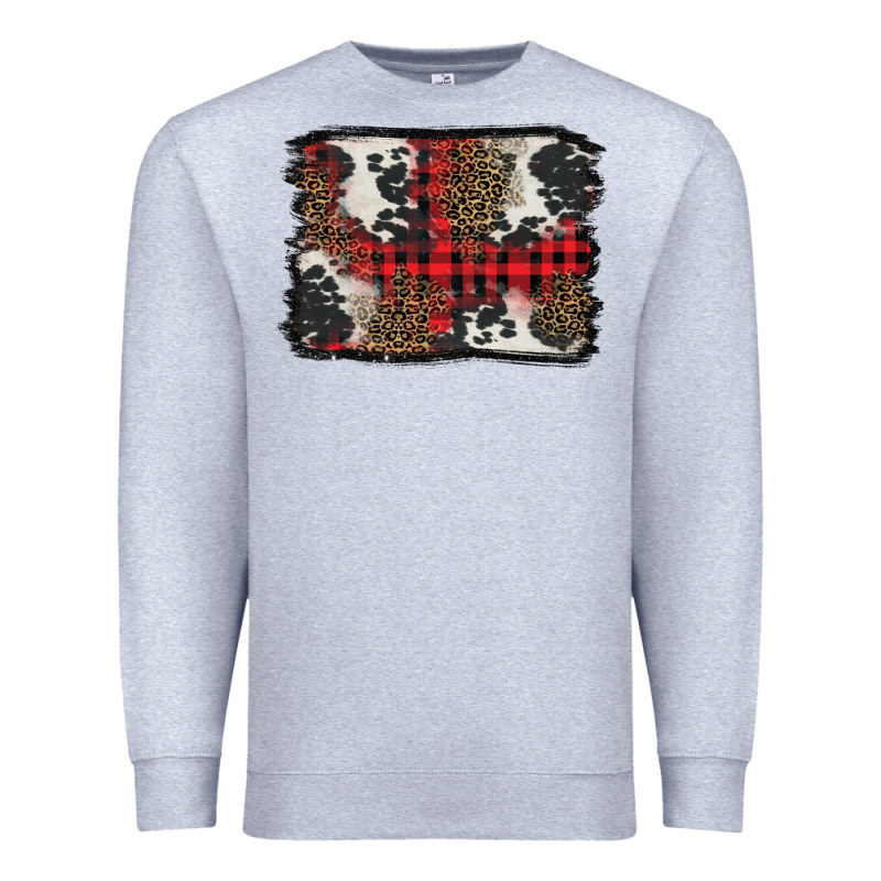 Christmas Red Plaid Background Premium Sweatshirt by BarkalooDesign | Teevron