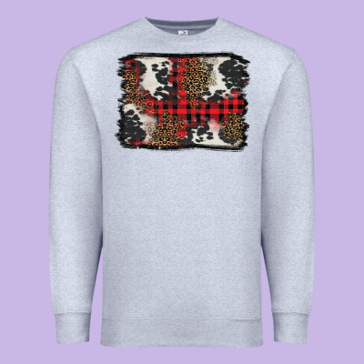 Christmas Red Plaid Background Premium Sweatshirt Designed By Barkaloodesign