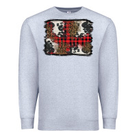 Heather Grey Christmas red plaid background Premium Sweatshirt - BarkalooDesign