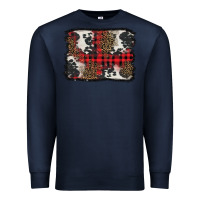 Navy Christmas red plaid background Premium Sweatshirt - BarkalooDesign