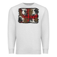 Oatmeal Heather Christmas red plaid background Premium Sweatshirt - BarkalooDesign