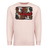 Pale Pink Christmas red plaid background Premium Sweatshirt - BarkalooDesign