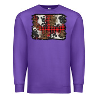 Purple Christmas red plaid background Premium Sweatshirt - BarkalooDesign