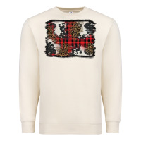 Sandshell Christmas red plaid background Premium Sweatshirt - BarkalooDesign