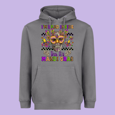 I'm Dead Inside But It's Mardi Gras Heavyweight Hoodie Designed By Jasminsmagicworld