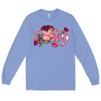 Colony Blue chicken valentine's day xoxo Long Sleeve Tee - FaDigitalArtStudio