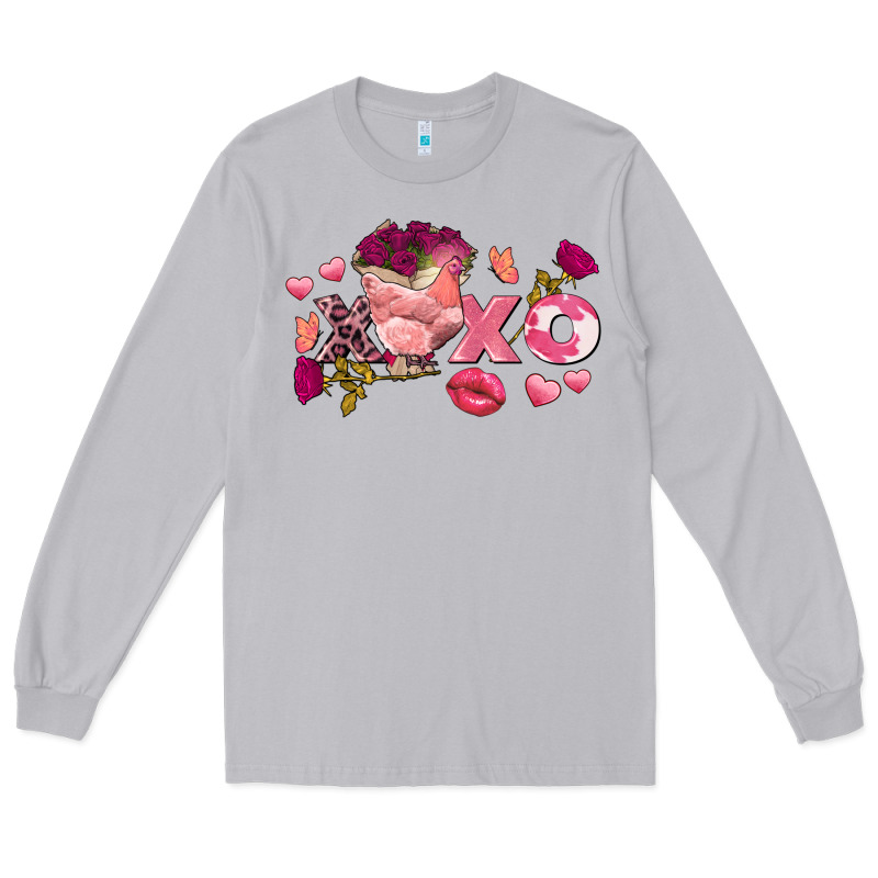 Chicken Valentine's Day Xoxo Long Sleeve Tee by FaDigitalArtStudio | Teevron
