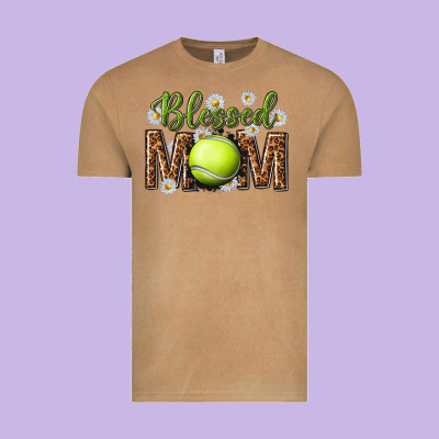 Vintage Tee blessed mom with tennis and daisy