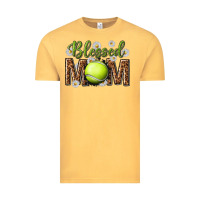 Vintage Mustard blessed mom with tennis and daisy Vintage Tee - texasbilliewilder