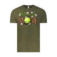 Vintage Olive blessed mom with tennis and daisy Vintage Tee - texasbilliewilder