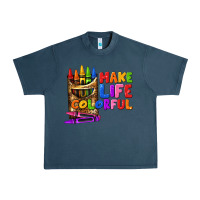 Midnight Navy make life colorful Urban Heavy Tee - texasbilliewilder