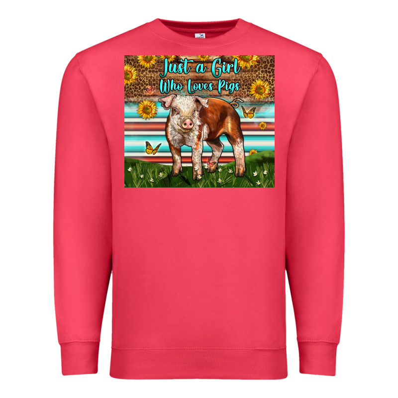 Just A Girl Who Loves Pig Premium Sweatshirt by LillyAllenDesigns | Teevron