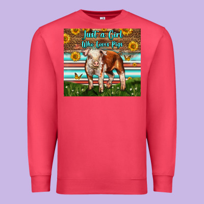 Just A Girl Who Loves Pig Premium Sweatshirt Designed By Lillyallendesigns